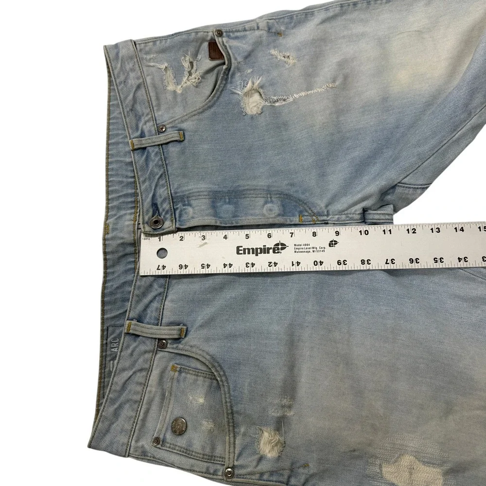 G-Star Raw Arc 3D Slim Distressed Light Wash Twisted‎ Leg Jeans Mens 36 x 32